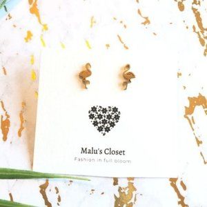 Dainty Flamingo Earrings Studs Stainless Steel